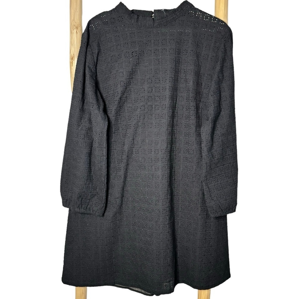 Beau & Ro Georgia Sweetheart Midi black eyelet long sleeve Dress XL